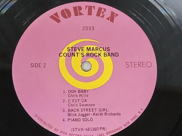 【LP】STEVE MARCUS COUNT'S ROCK BAND VORTEX2009 STEREO_画像4