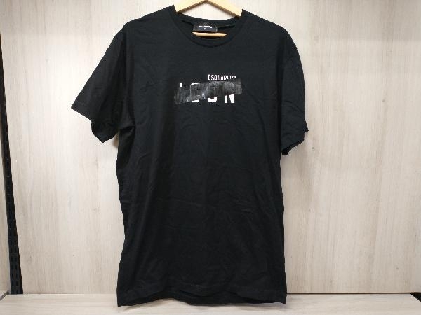 夏 DSQUARED2 ディースクエアード 半袖Tシャツ S79GC0035 S23009 丸首 クルーネック XL 黒(ブラック)の画像1
