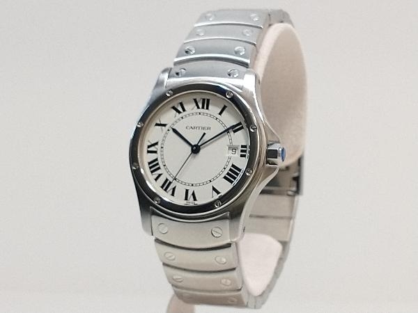  finish settled .Cartier Cartier sun tos long doMM 20027K1 Date SS white face quartz wristwatch boys box equipped store receipt possible 