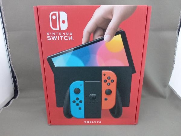 未使用 Nintendo Switch(有機ELモデル) Joy-Con(L)ネオンブルー/(R)ネオンレッド(HEGSKABAA) ニンテンドースイッチの画像1