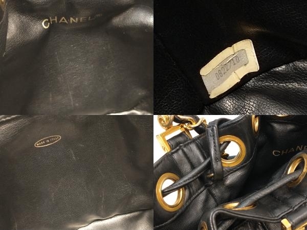 CHANEL シャネル マトラッセ ココ チェーン ショルダーバッグ 巾着 ブラック 黒 ゴールド 店舗受取可_画像6