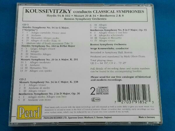 セルゲイ・クーセヴィツキー CD 【輸入盤】Conducts Classical Syms._画像2