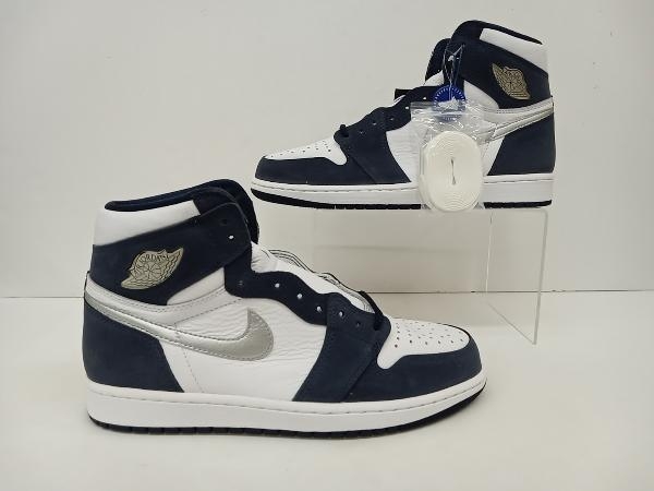 美品 NIKE ナイキ AIR JORDAN 1 HIGH OG CO.JP エアジョーダン 1ハイ OG CO.JP DC1788-100 スニーカー 27.5 ホワイト ネイビー 通年_画像3