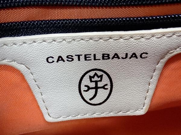 CASTELBAJAC カステルバジャック レザーショルダーバッグ 革製 ブラック×ダークグリーン×レッド×イエロー 横幅約25cm_画像6