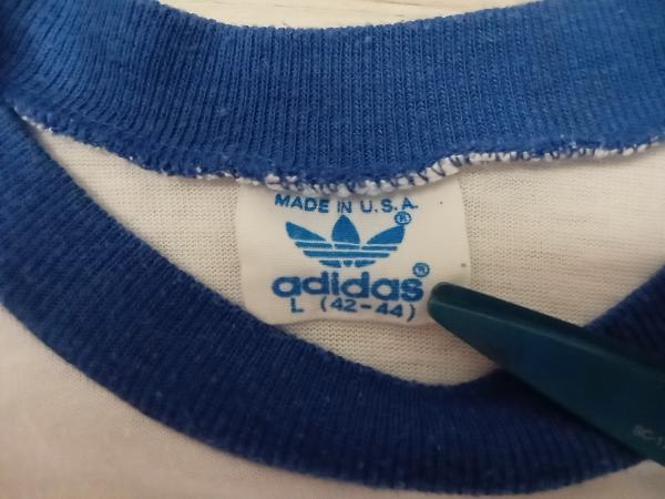 adidas Tシャツ/ロンT adidas 80s MADE IN USA 半袖Tシャツ アディダス ホワイト サイズL 店舗受取可_画像3