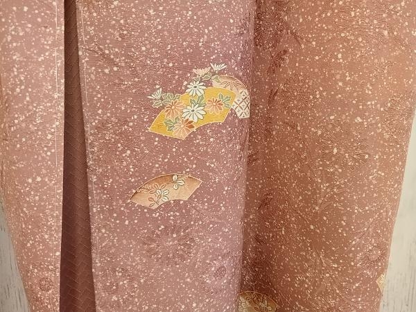 訪問着 しつけ付き くすみピンク タタキ 菊の地紋 女性用 和服_画像6