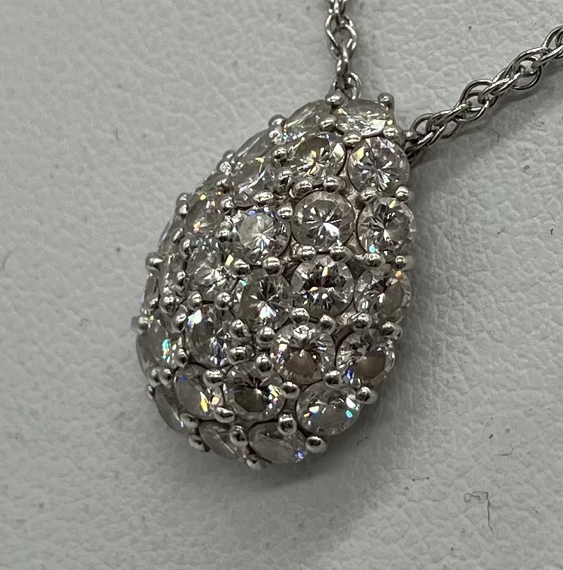 Pt900 Pt850 ダイヤ 2.20ct 40.5cm 7.4g ネックレス プラチナ ドロップ_画像2