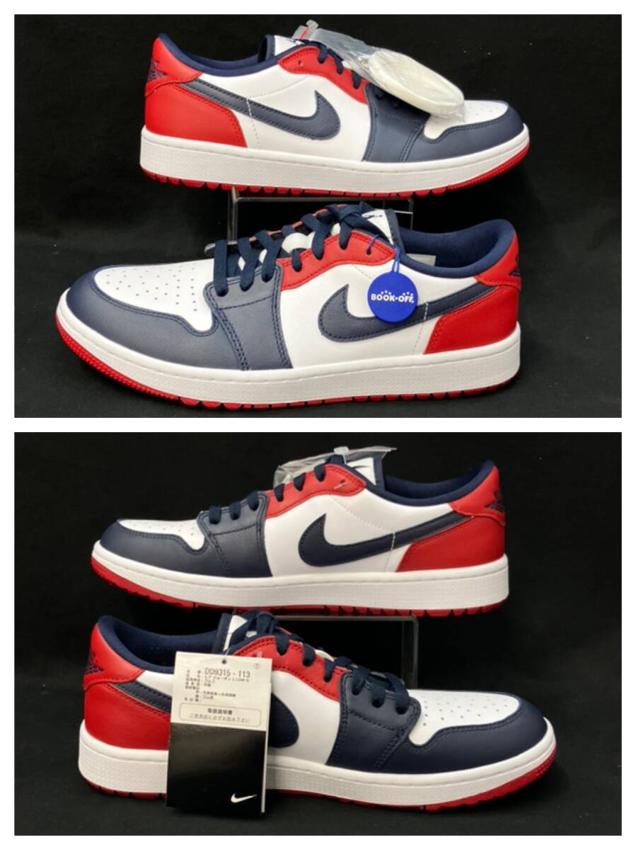 【黒タグ付未使用】 NIKE AIR JORDAN 1 LOW GOLF AJ1 USA ジョーダン ゴルフ アメリカ 27.5cm スニーカー 赤 紺 白 DD9315-113_画像4