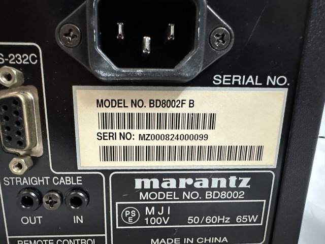 marantz マランツ BD8002F/B ブルーレイ ディスクプレーヤー ブラック 2008年製 リモコン付き 現状品 中古_画像5