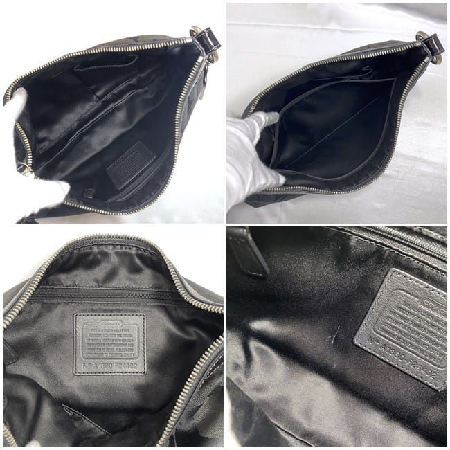  Coach 2way shoulder bag black signature F24402 ec-20105 semi shoulder bag 