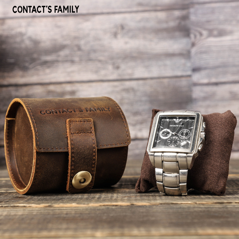 新品 腕時計収納ケース本革　携帯用腕時計ケースウォッチケース 収納 メンズ 高級時計入れ 一本用収納ボックス保管 コーヒー_画像3