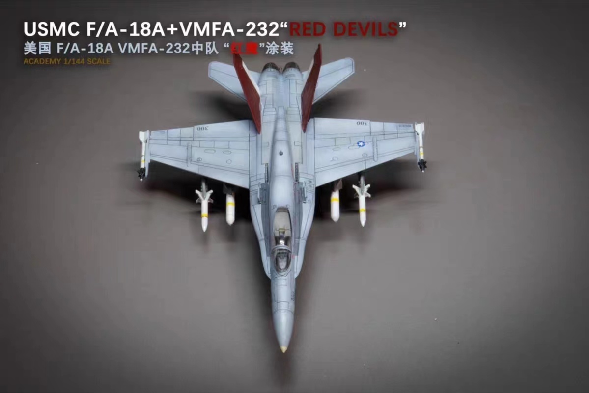 1/144 アメリカ F/A-18A VMFA-232 スーパーホーネット 組立塗装済完成品_画像3