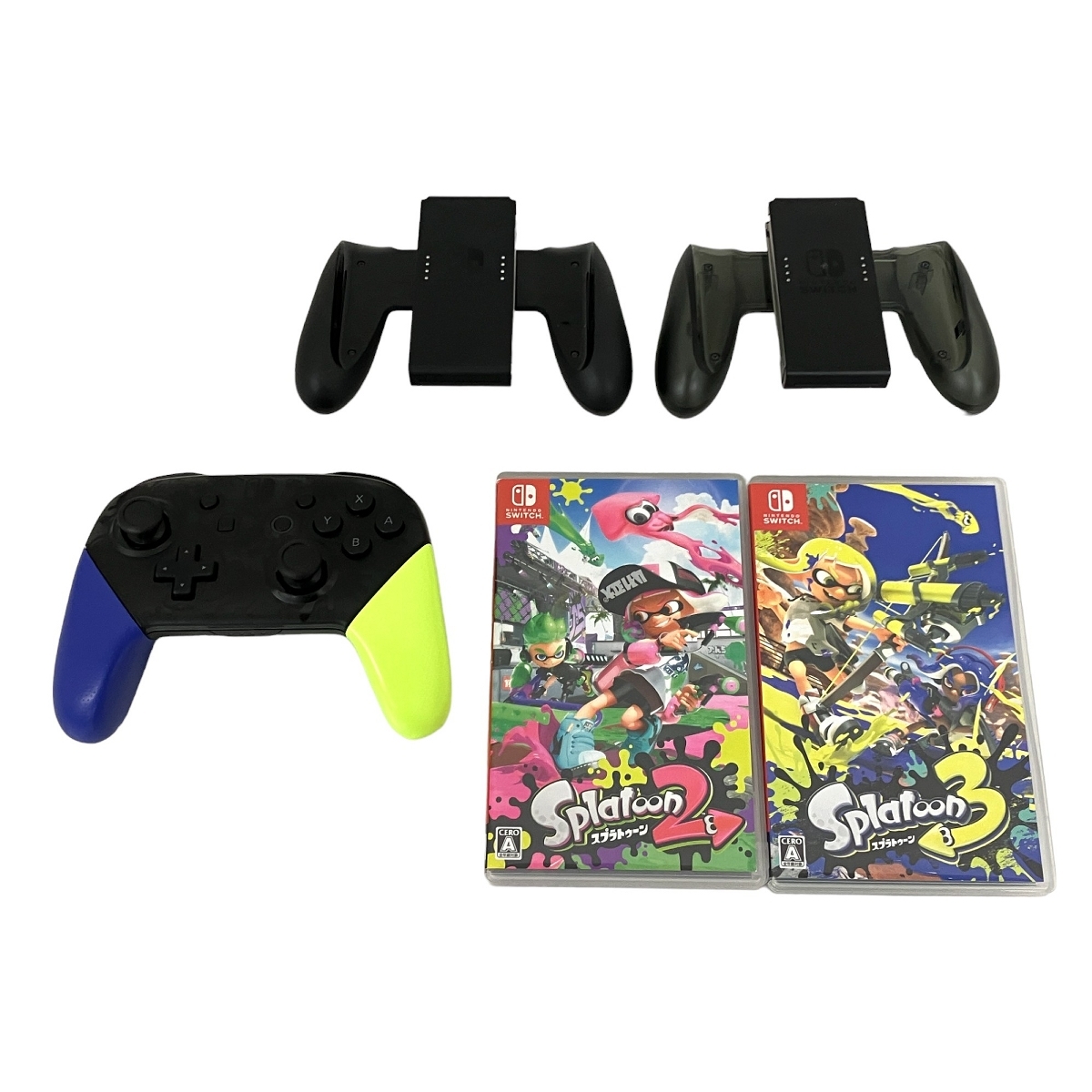 【動作保証】 任天堂 Nintendo Switch 有機ELモデル HEG-001 スプラトゥーン3 エディション スプラトゥーン2 3ソフト付 中古 美品 T8863300_画像3