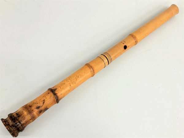 林仙 尺八 和楽器 管楽器 古美術 竹製 全長約64cm ジャンク K8800728の画像9