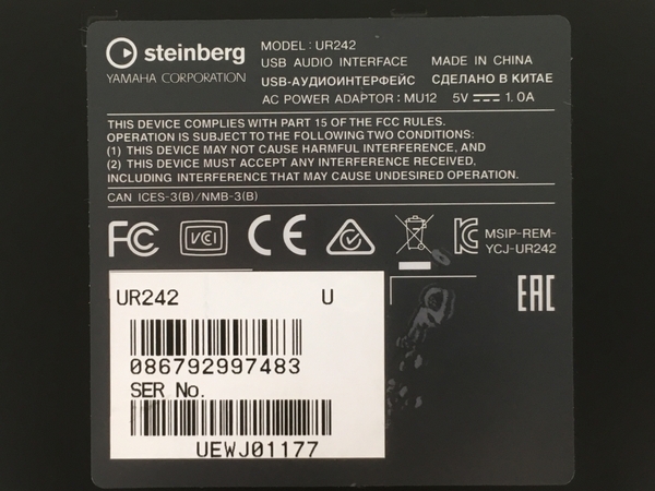 Steinberg UR242 オーディオインターフェース ジャンク Y8814528の画像3