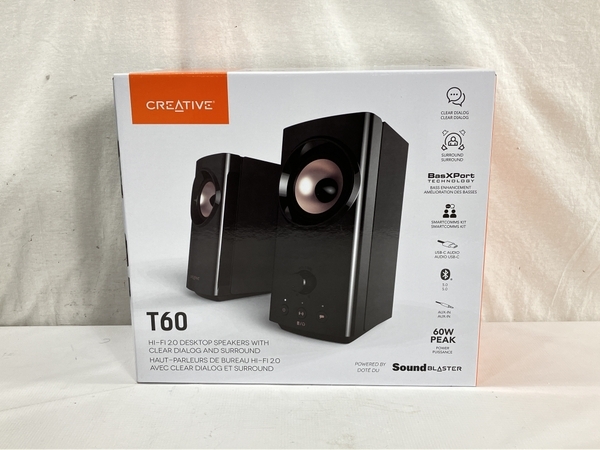 【動作保証】CREATIVE T60 ステレオ USB PC スピーカー 音響機材 クリエイティブ 未使用 W8829348_画像2