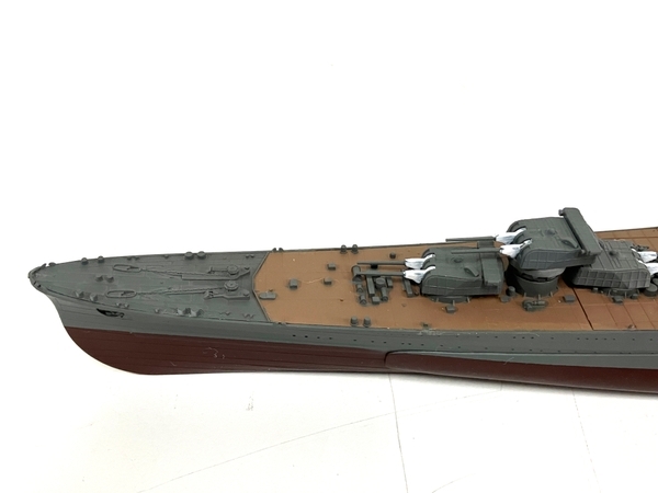 【引取限定】メーカー不明 日本海軍 戦艦 足柄 プラモデル 組立済 約59×9×12cm ジャンク 直 B8820571_画像4