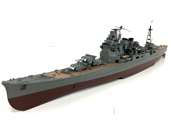 【引取限定】メーカー不明 日本海軍 戦艦 足柄 プラモデル 組立済 約59×9×12cm ジャンク 直 B8820571_画像1