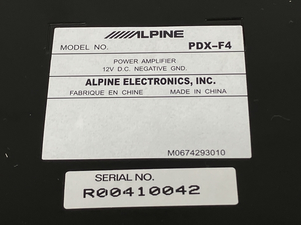 ALPINE アルパイン PDX-F4 4チャンネル パワーアンプ 音響機材 ジャンク K8802016_画像3