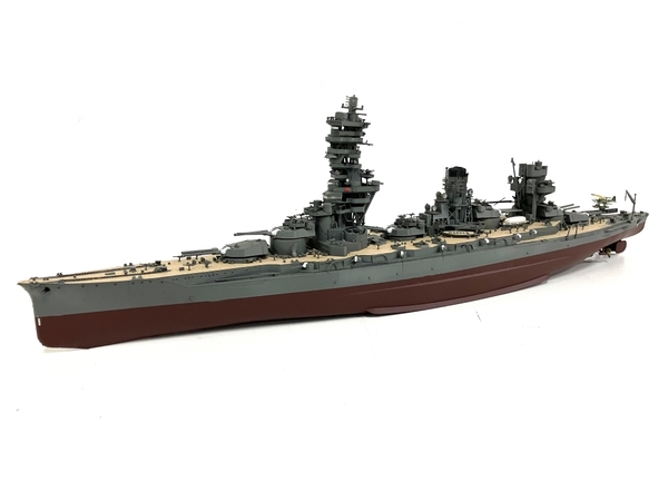 【引取限定】メーカー不明 日本 戦艦 プラモデル 組立済 約60.5×10×17cm ジャンク 直 B8820583_画像1