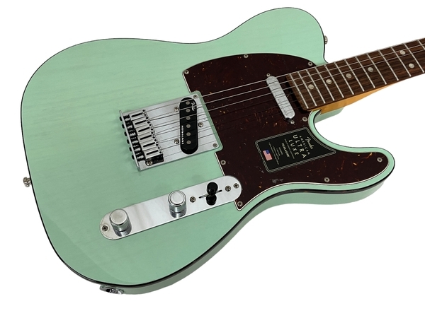 【動作保証】 Fender USA American Ultra Luxe Telecaster Transparent Surf Green Rosewood エレキギター 中古 美品 T8811071の画像4