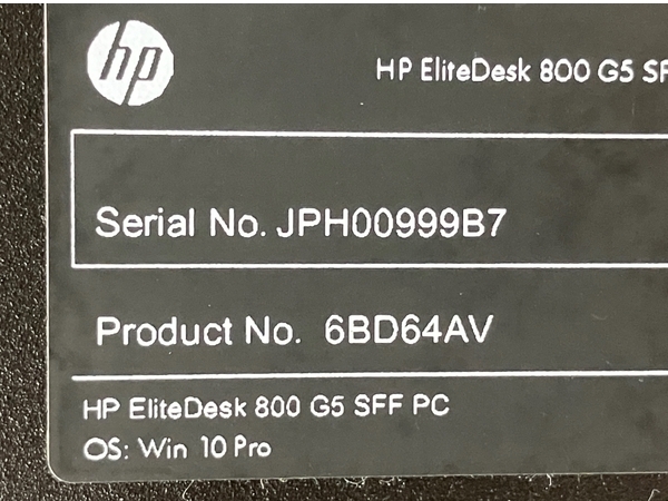 【動作保証】 HP EliteDesk 800 G5 SFF デスクトップ パソコン i7-9700 8GB HDD 500GB Win11 中古 M8661748_画像10