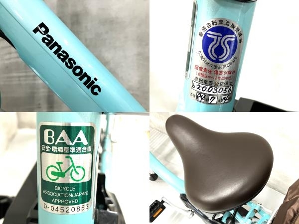 【動作保証】Panasonic ビビ ViVi 2022年モデル BE-FL031G 電動アシスト自転車 バイク 中古 美品 楽 B8811884_画像5