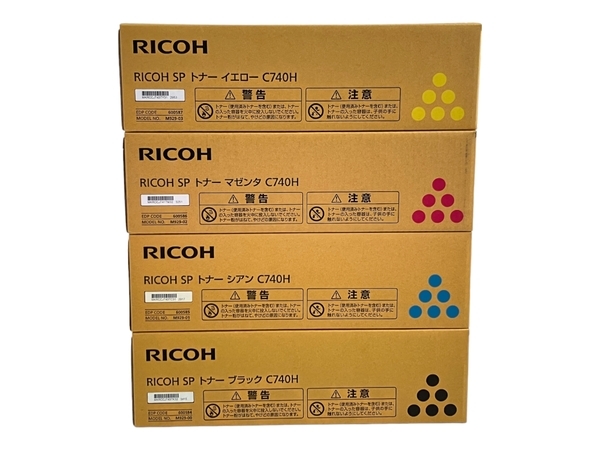 【動作保証】 RICOH C740H ブラック シアン マゼンタ イエロー リコー トナー 4色セット 未使用 N8848770_画像1