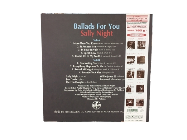 【動作保証】 Sally Night Ballads For You 完全限定盤 サリー ナイト バラード フォー ユー レコード アナログ LP 中古 N8843831_画像3