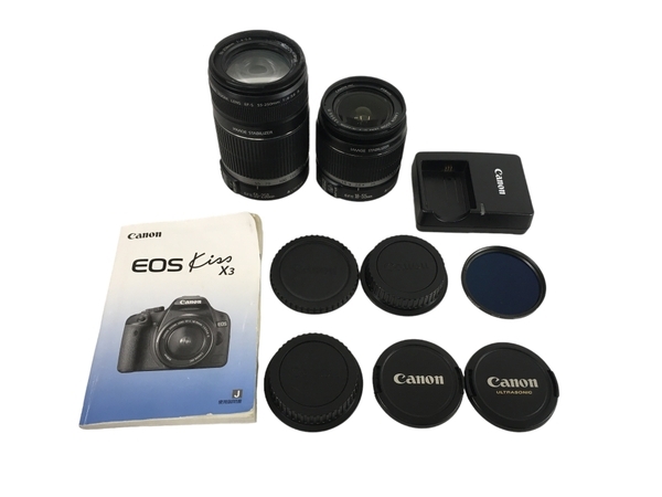 【動作保証】Canon キャノン EOS Kiss X3 デジタル一眼レフカメラ EFS 55-250mm f4-5-6,18-55mm f3.5-5.6 中古 N8835503_画像2