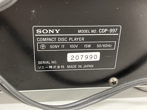 Sony ソニー CDP-997 1991年製 CDプレイヤー 音響機器 家電 ジャンク K8842243_画像4