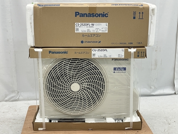 【引取限定】【動作保証】Panasonic CS-252DFL + CU-252DFL ルームエアコン 8畳用 室外機セット エオリア パナソニック 未使用 直 C8729811_画像2