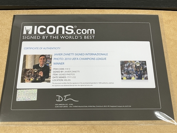 [ certificate attaching ]ICONS I1413saneti Intel autographed photo poster frame attaching unused O8651134