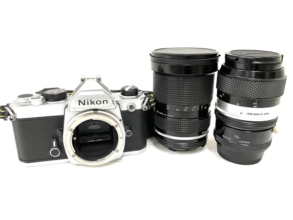 Nikon ニコン FM フィルムカメラ カメラ ボディ f3.5 55mm 35-70mm レンズ 2点 セット ジャンク O8831754_画像1