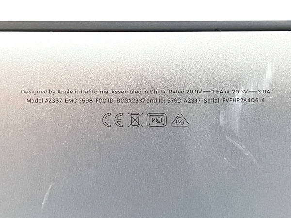 【動作保証】【バッテリ充放電回数 85】 MacBook Air M1 2020 MGN63J/A ノートPC Apple M1 8GB SSD 256GB Sonoma 中古 美品 T8804574_画像9