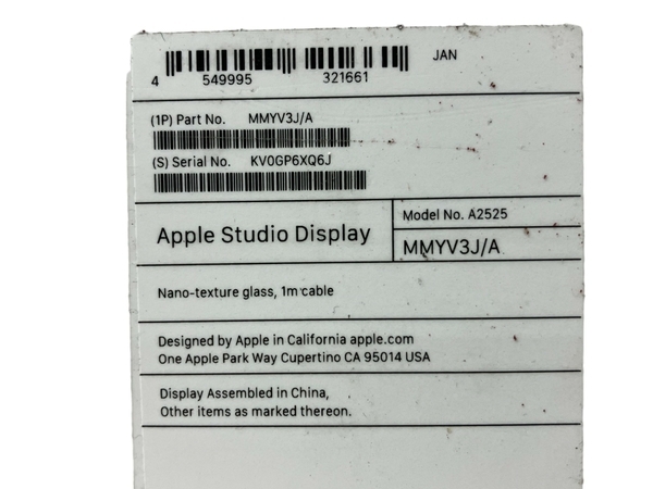 [ гарантия работы ] Apple Studio Display MMYV3J/A Nano-texture стекло 27 дюймовый дисплей A2525 оборудование для работы с изображениями бытовая техника б/у S8840785