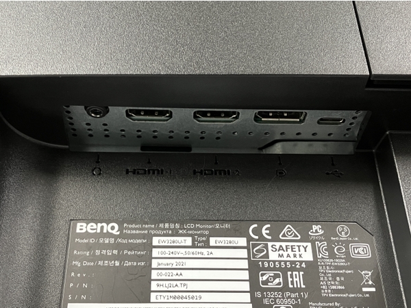 【動作保証】BenQ EW3280U-T EW3280U 32インチ 4K対応 液晶モニター 2021年製 PC周辺機器 中古 Y8831411_画像10