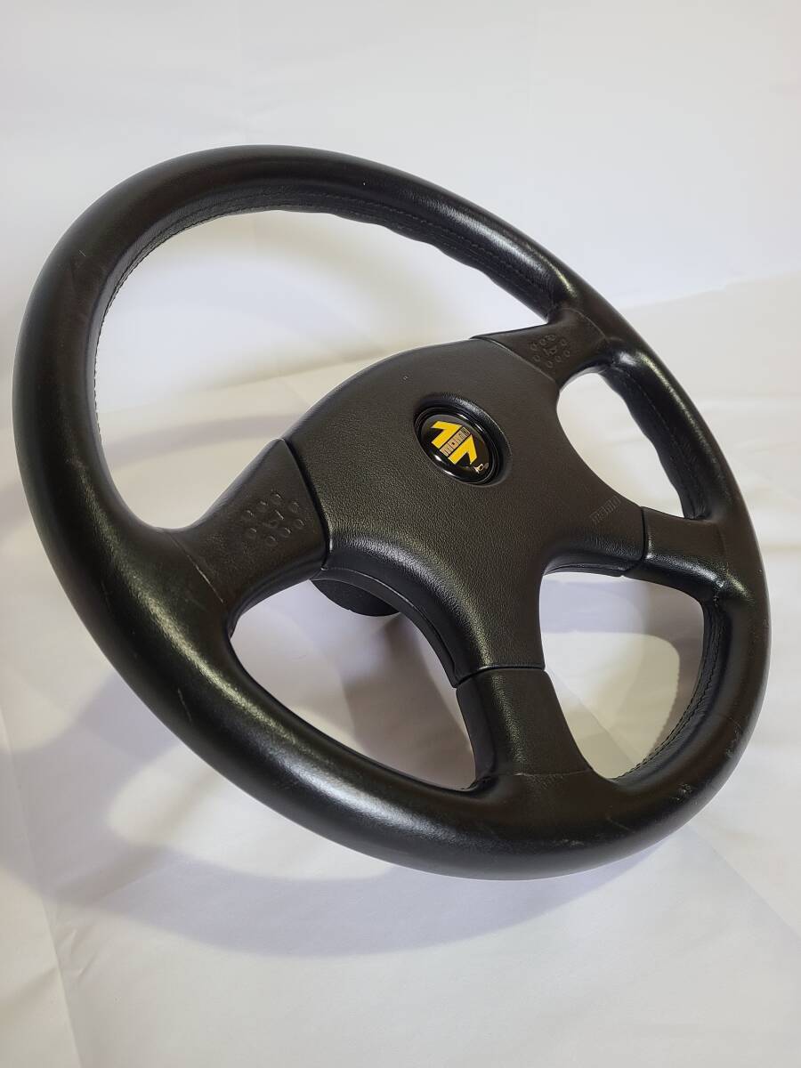 ★★ MOMO 黒革巻きsteering TYP M38 91年製 MADE IN ITALY　φ38 当時物 ★★_画像2