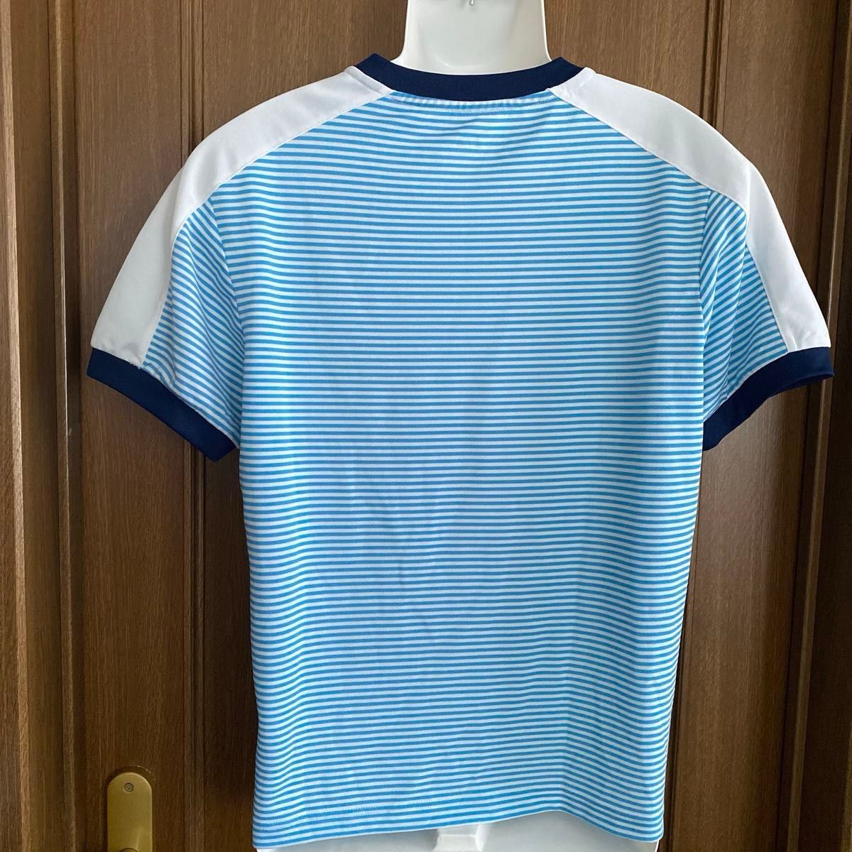 フィラ　テニス　メンズM ゲームシャツ　VM5018 水色　白 半袖 ボーダー