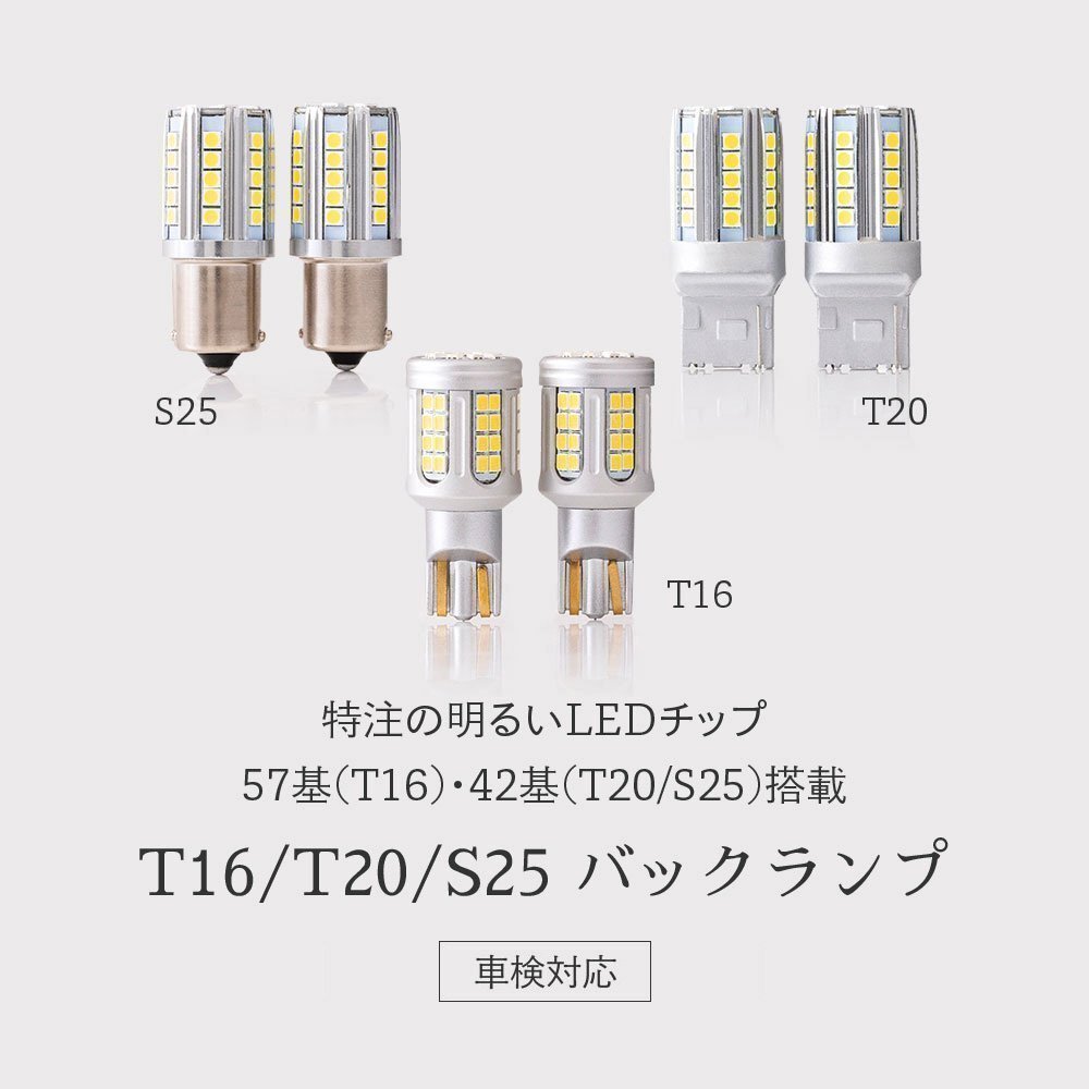 【安心保証】【送料無料】HID屋 LED 爆光バックランプ 5800lm 2球セット 車検対応 T16/T20/S25 セレナなどに_画像2