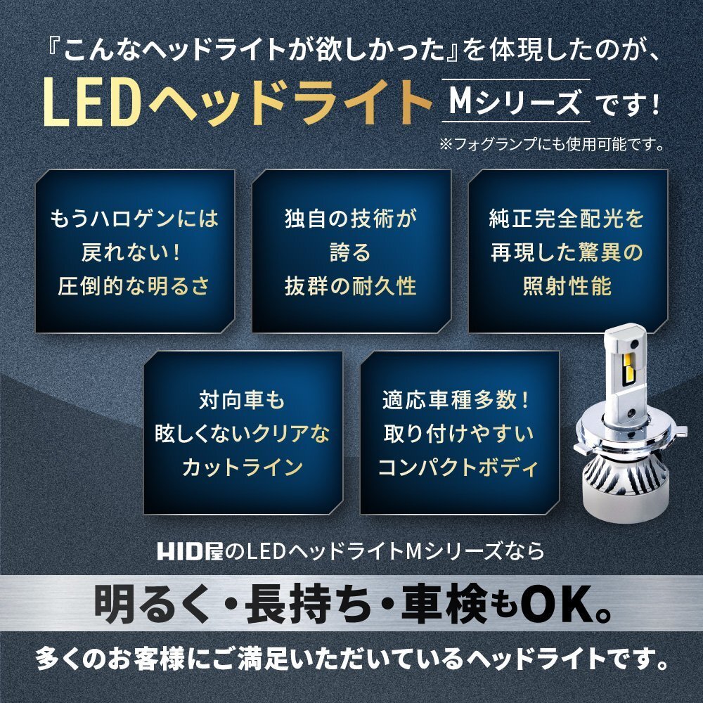 【ダブルSALE!】1,564円OFF【安心保証】送料無料 HID屋 LED ヘッドライト H1 H3 H4 H7 H8 H10 H11 H16 HB3 49600cd 車検対応 カローラ_画像3