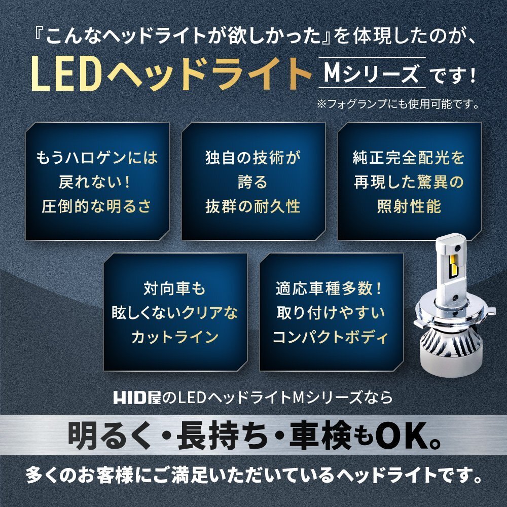 【ダブルSALE!】1,564円OFF【安心保証】送料無料 HID屋 LED ヘッドライト H1 H3 H4 H7 H8 H10 H11 H16 HB3 49600cd 車検対応 CX-5に_画像3