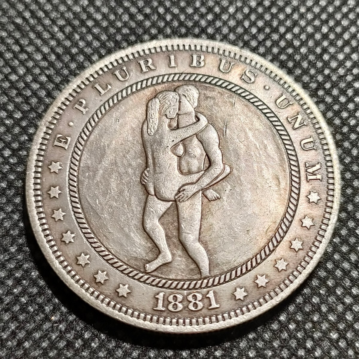 6816 アメリカ古銭 ルンペン 約38mm イーグル チャレンジコイン ゴルフマーカー コイン アンティーク ホーボーの画像1