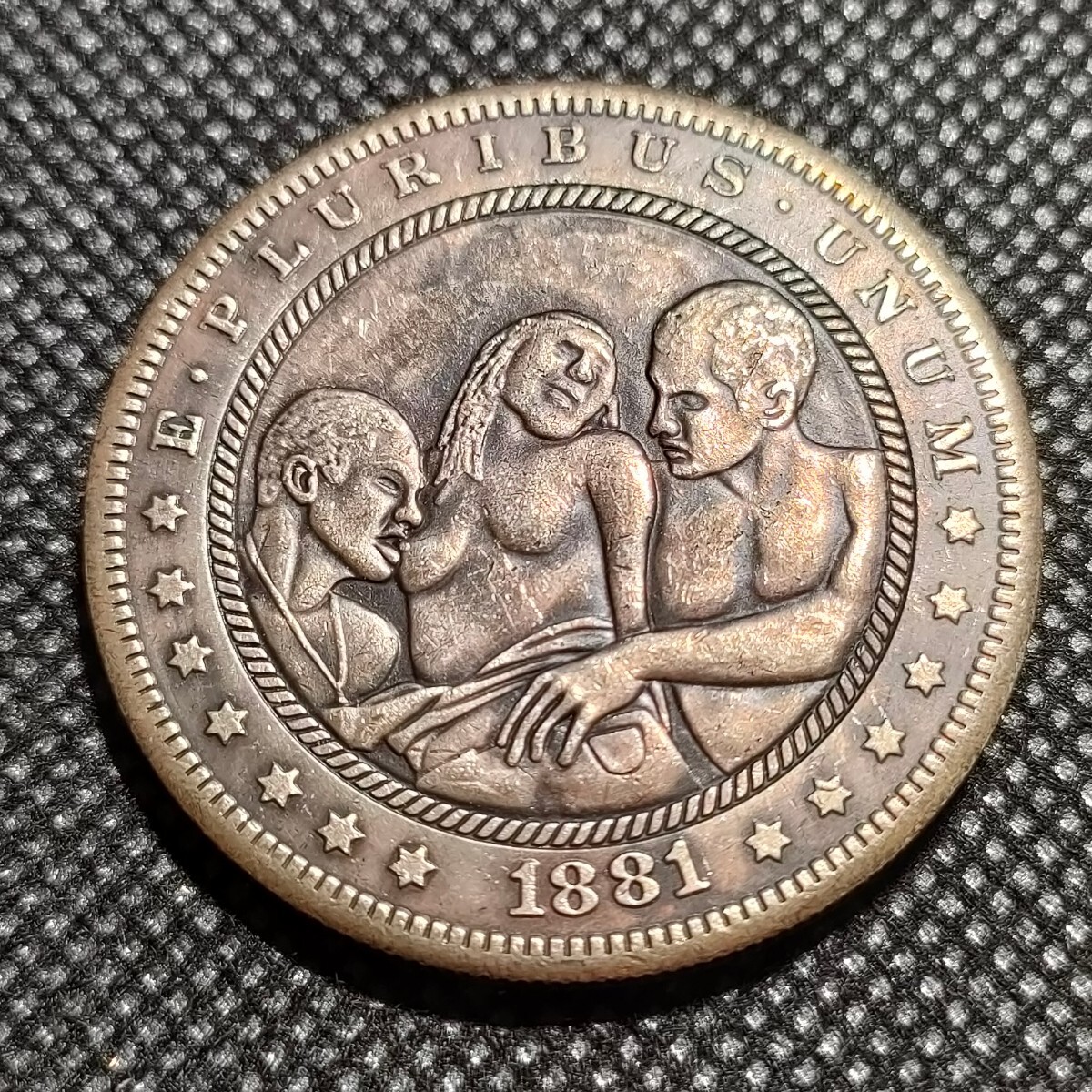 6820 アメリカ古銭 ルンペン 約38mm イーグル チャレンジコイン ゴルフマーカー コイン アンティーク ホーボーの画像1