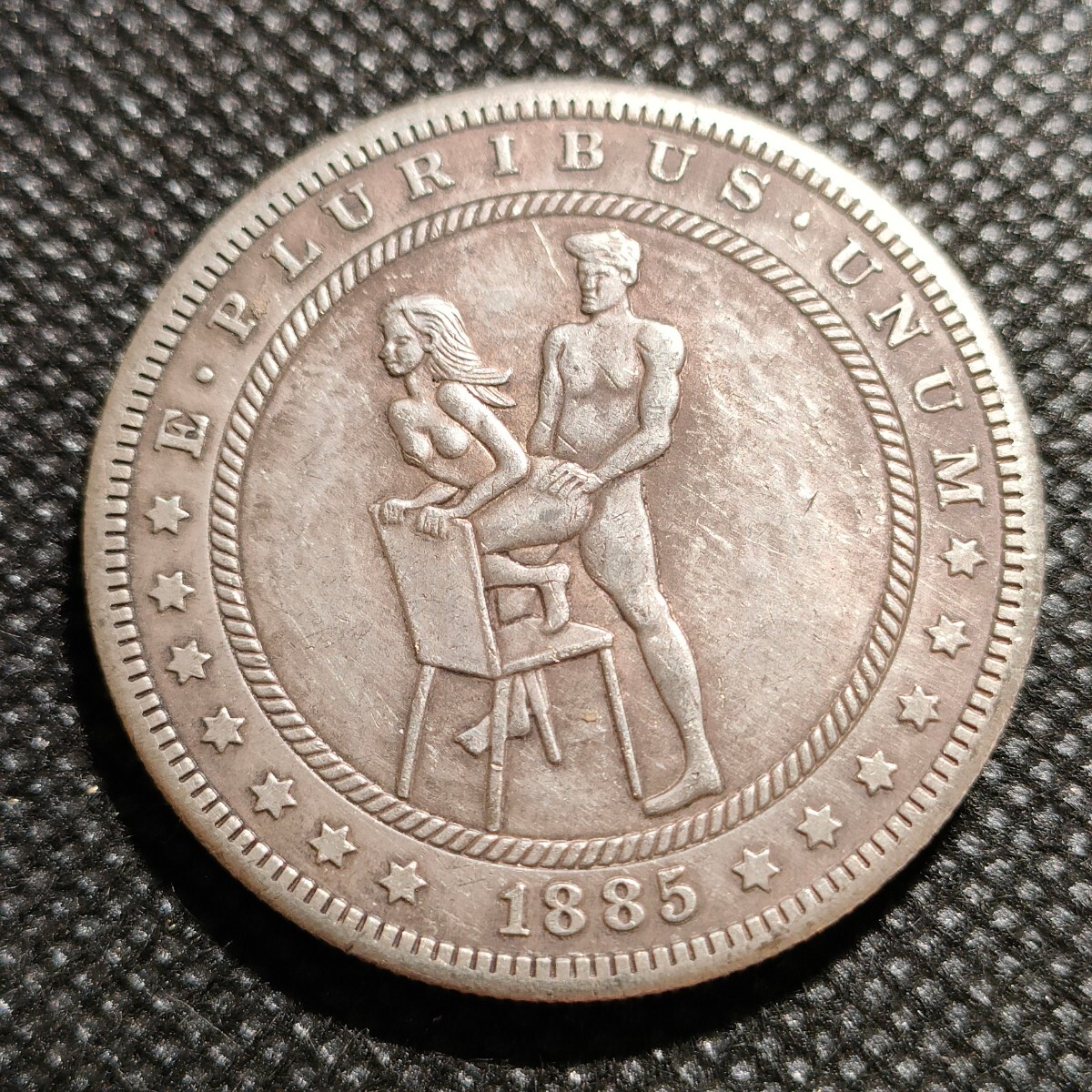 7108 アメリカ古銭 ルンペン 約38mm イーグル チャレンジコイン ゴルフマーカー コイン アンティーク ホーボーの画像1