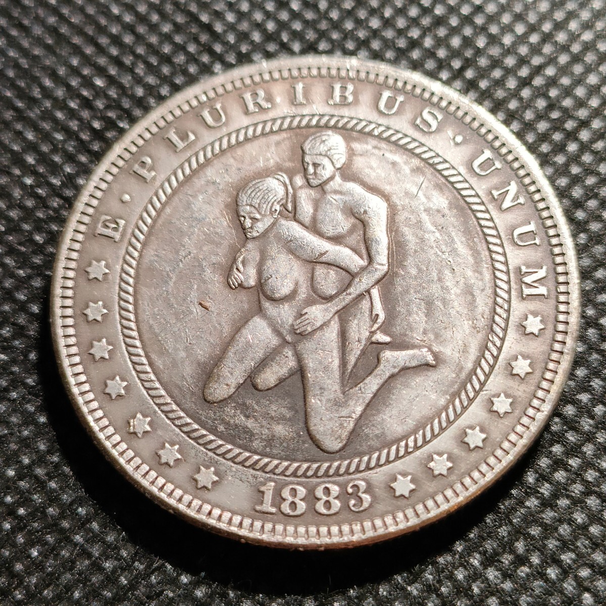 7411 アメリカ古銭 ルンペン 約38mm イーグル チャレンジコイン ゴルフマーカー コイン アンティーク ホーボーの画像1