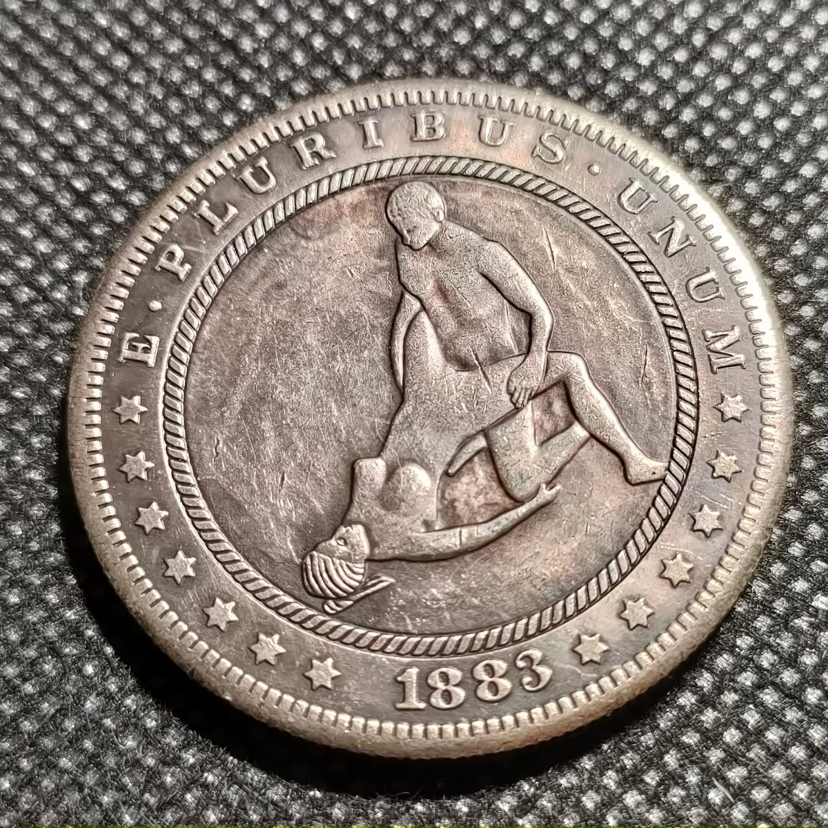 7523 アメリカ古銭 ルンペン 約38mm イーグル チャレンジコイン ゴルフマーカー コイン アンティーク ホーボーの画像1