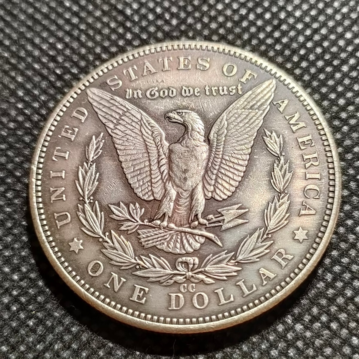 7815　アメリカ古銭　ルンペン　約38mm　イーグル　チャレンジコイン　ゴルフマーカー　コイン　アンティーク　ホーボー_画像2