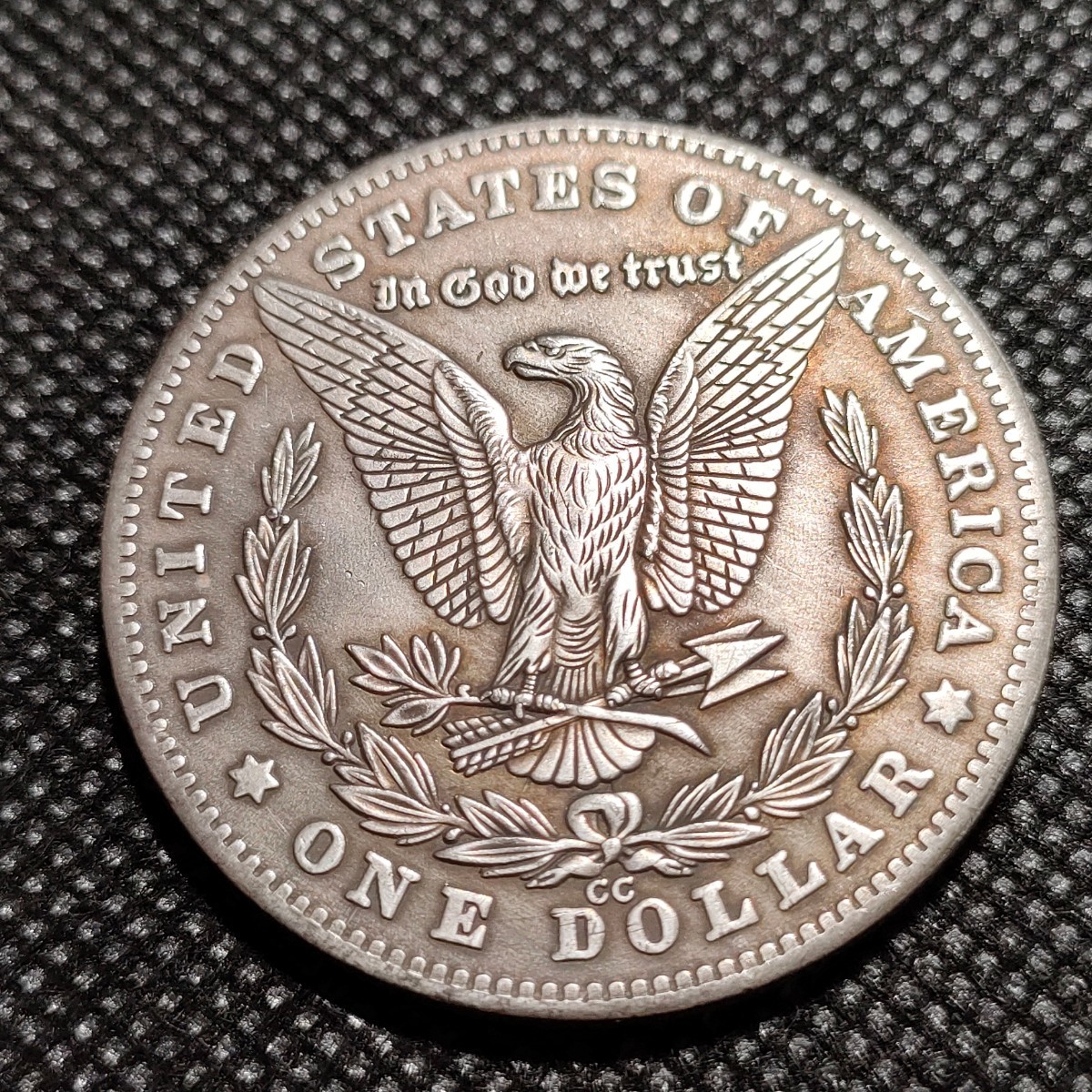 8120　アメリカ古銭　ルンペン鍍銀銀貨　イーグル　チャレンジコイン　コイン　アンティーク　ホーボー_画像2