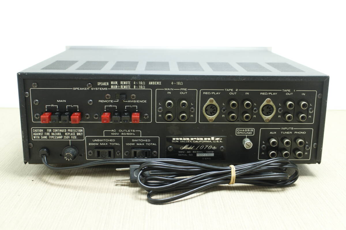 M-XB-464 Marantz Model 1070 プリメインアンプ CHATSWOR カリフォルニア U.S.A オーディオ機器 1975年 通電OK_画像8